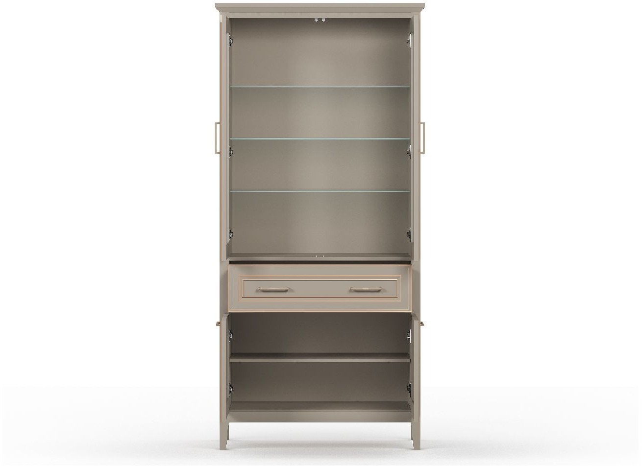 Шкаф-витрина BRW Classic REG2W2D1S (глиняный серый)