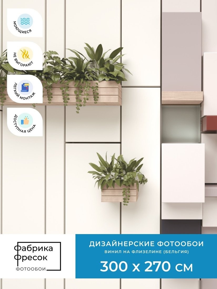 Фотообои ФабрикаФресок Абстракция. Полки с Растениями 1153270 (300x270)