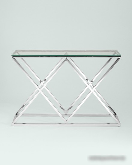 Консольный стол Stool Group Инсигния 115x30 ECST-026 (прозрачное стекло/сталь серебристый)