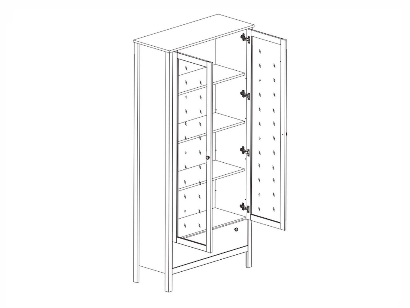 Шкаф-витрина BRW Loft REG2W1S (дуб вотан/черный)