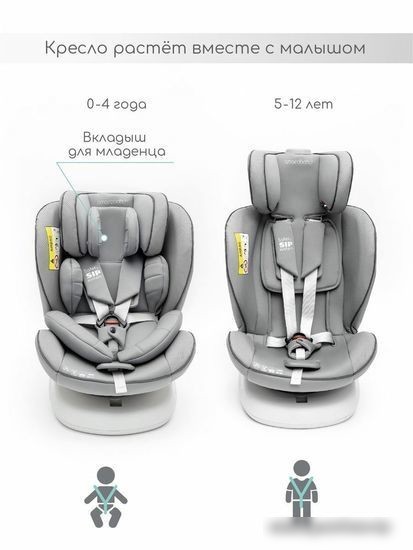 Детское автокресло Amarobaby Champion Isofix AMARO-2008CH-Se (серый)