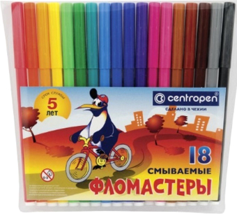 Фломастеры Centropen Пингвины 7790 1886 (18 цв)