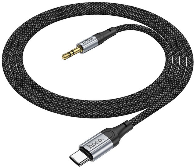 Кабель Hoco UPA26 USB Type-C - Jack 3.5mm (1 м, черный)