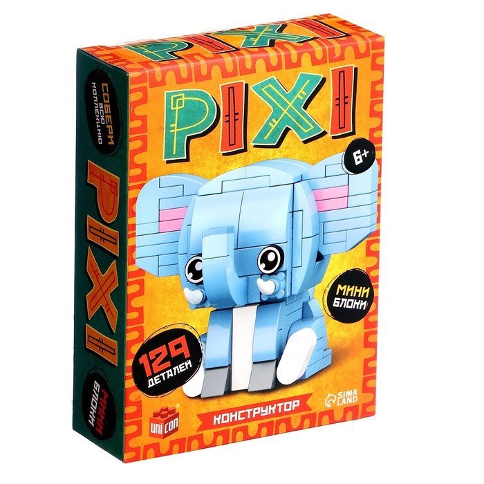 Конструктор Unicon Pixi. Слоник 1011A-7 10114287 (129эл)