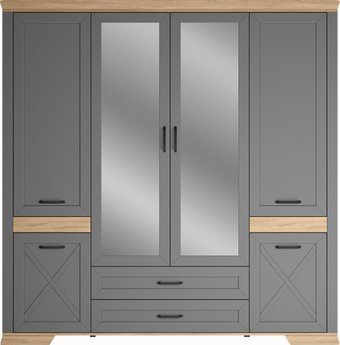 Шкаф распашной Black Red White Marselle SZF6D2S (дымчатый алмаз/дуб урбан янтарный дымчатый алмаз)