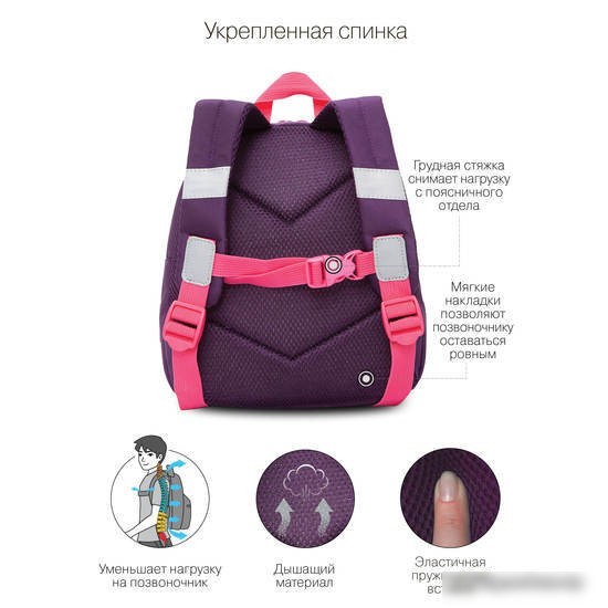 Школьный рюкзак Grizzly RK-280-2 (фиолетовый/розовый)