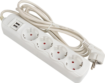 Удлинитель EKF PROxima Эксперт UBA16-2USB-4-02i (2 м, белый)