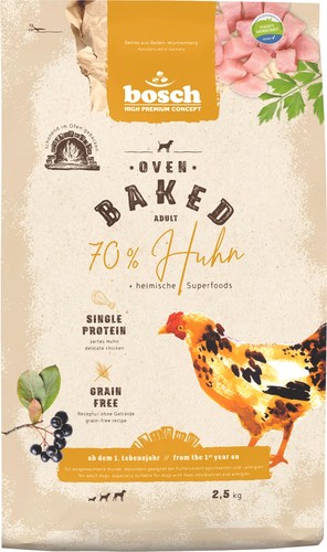 Сухой корм для собак Bosch HPC Oven Baked 70% Chicken 2.5 кг