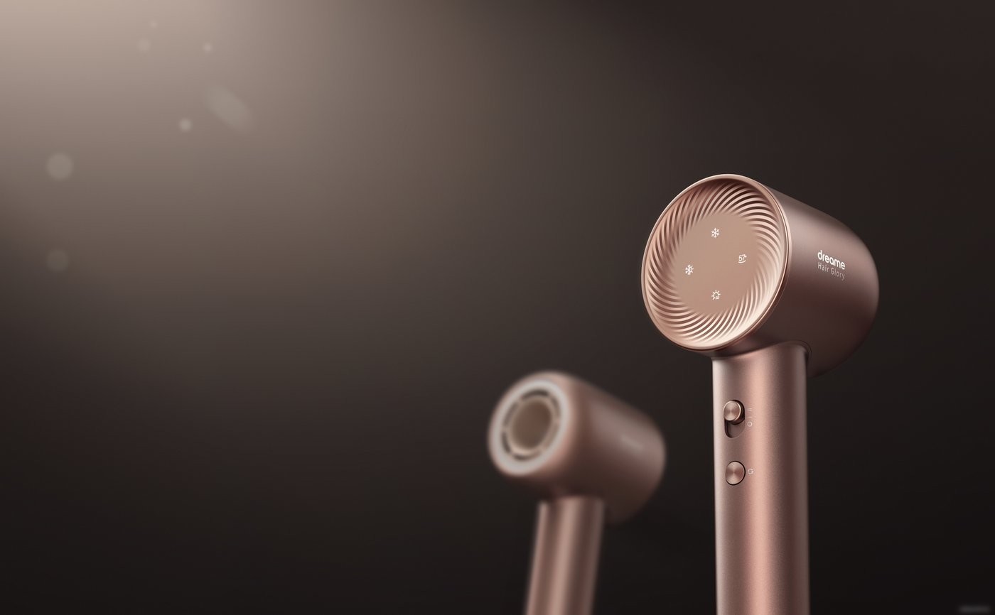 Фен Dreame Hairdryer Glory AHD6A-RS (с переходником на евровилку, розовое золото)