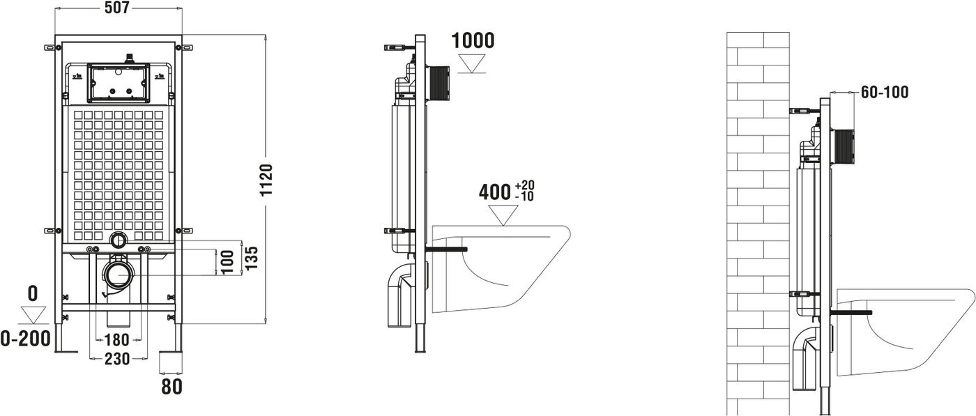 Унитаз подвесной WeltWasser Marberg 507 + Merzbach 043 GL-WT + Mar 507 SE GL-WT