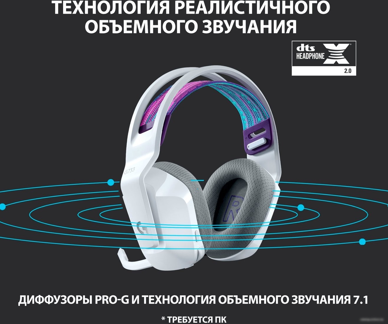 Наушники Logitech G733 Lightspeed Wireless (белый)