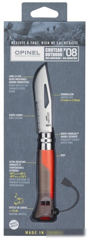 Складной нож Opinel №8 Outdoor Earth (красный)