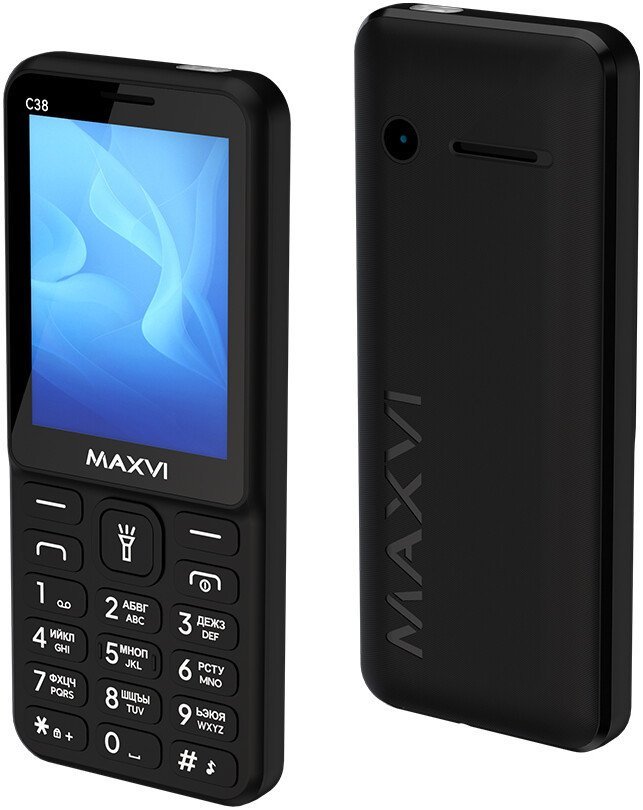 Кнопочный телефон Maxvi C38 (черный)