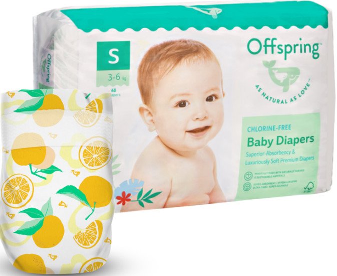 Подгузники Offspring M 6-10 кг Апельсины (42 шт)