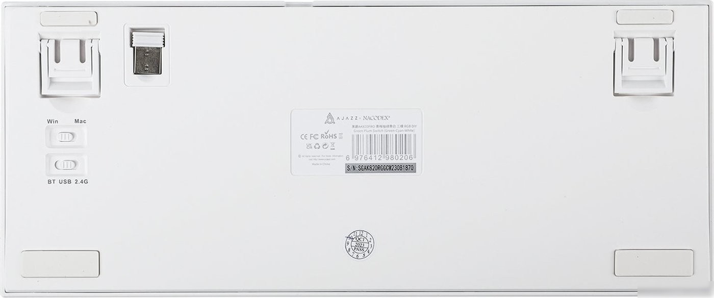 Клавиатура Ajazz AK820 Pro (белый/фиолетовый, Ajazz Flying Fish)