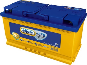 Автомобильный аккумулятор AKOM +EFB 90e (90 А·ч)