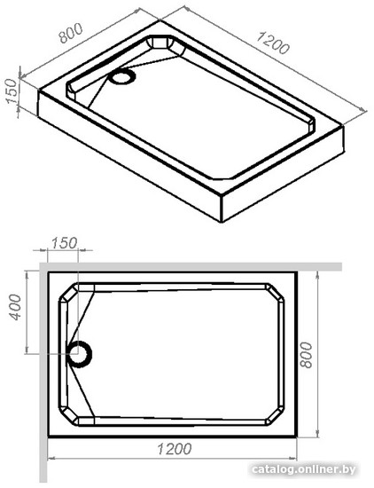 Душевая кабина AM.PM Gem 120x80 W90T-404-12080W