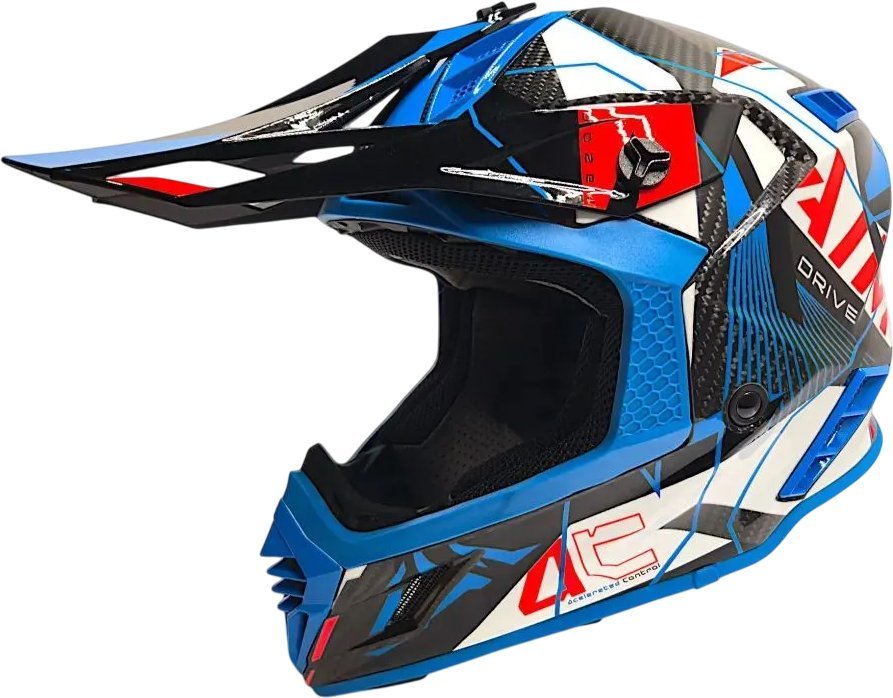 Мотошлем AIM RH855 Carbon Razor RH855R-DBR-S (S, синий/красный)