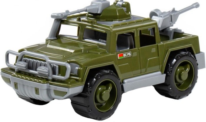 Игрушечный транспорт Полесье Пикап военный Защитник (2 пулемета) BY 63953