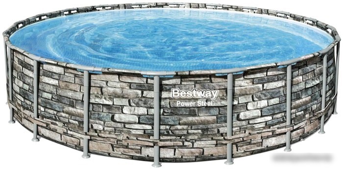 Каркасный бассейн Bestway Power Steel Камень 56883 (610x132)