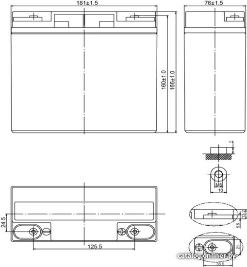 Аккумулятор для ИБП Delta HR 12-80W (12В/20 А·ч)