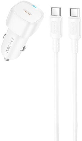 Автомобильное зарядное Borofone BZ34A USB Type-C (белый)
