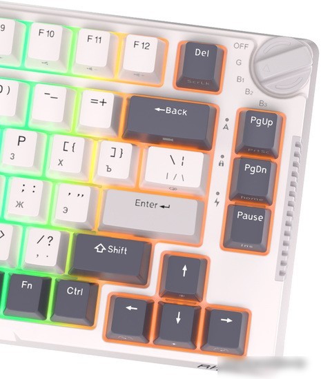 Клавиатура Royal Kludge RK-H81 RGB (белый, RK Cyan)