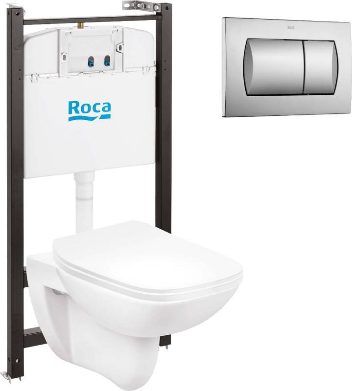 Унитаз подвесной Roca Debba 893104970 + 8901160B2 (с кнопкой)