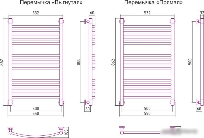 Полотенцесушитель Сунержа Богема+ 800x500 30-0220-8050