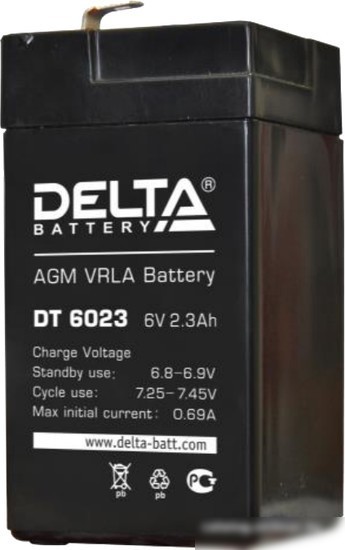 Аккумулятор для ИБП Delta DT 6023 (6В/2.3 А·ч) Аккумулятор для ИБП Delta DT 6023 (6В/2.3 А·ч)