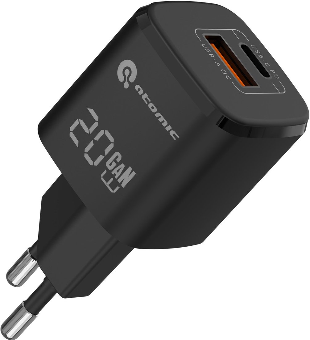 Сетевое зарядное Atomic UniQ G201 GAN (черный)