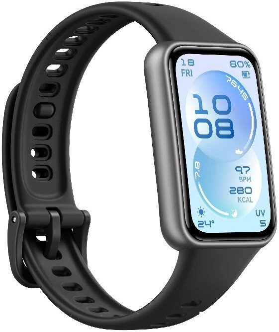 Фитнес-браслет Huawei Band 11 (черный полимерный корпус, с черным силиконовым ремешком, международная версия)