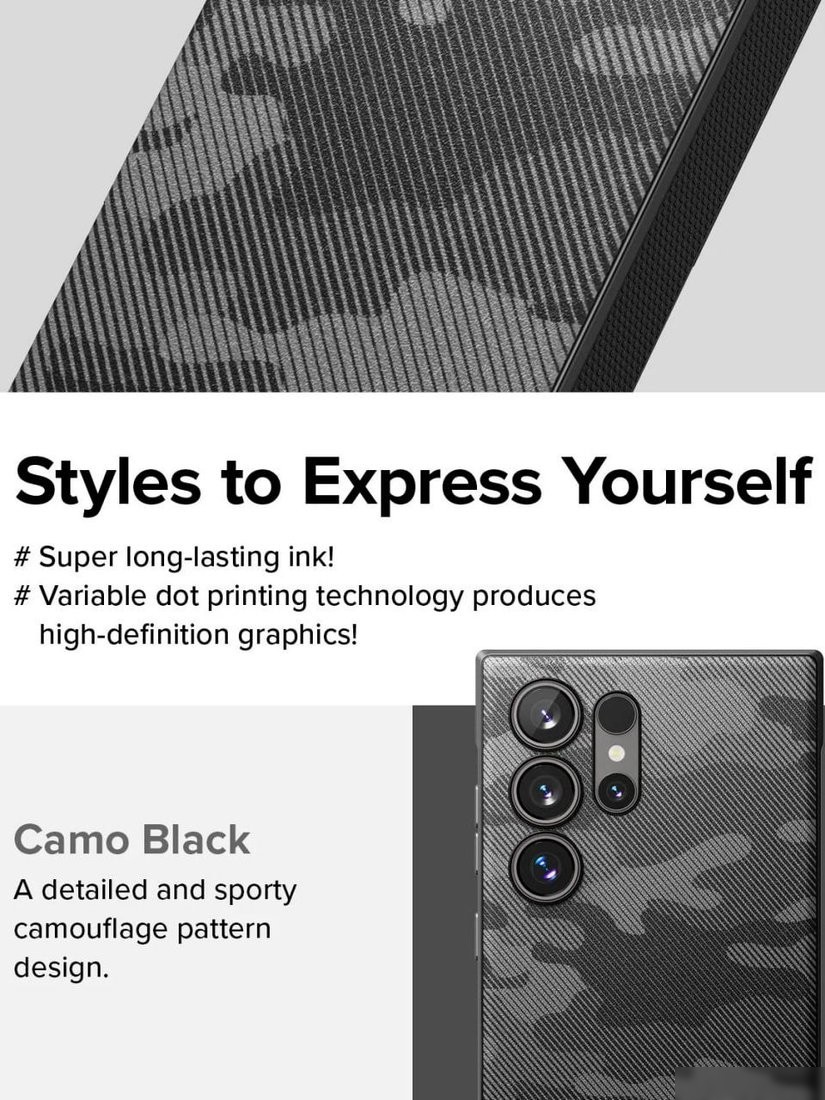Чехол для телефона Ringke Onyx для Galaxy S24 Ultra Camo Black