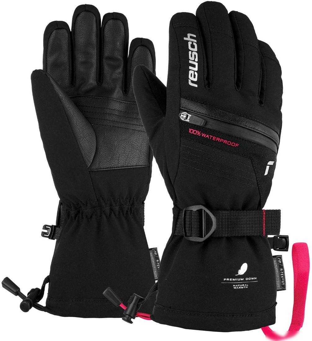Горнолыжные перчатки Reusch Lando R-Tex Xt Junior 6161243-7720 (р-р 5, Black/Pink Glo inch)
