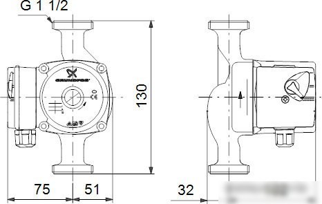 Циркуляционный насос Grundfos UPS 25-40 130
