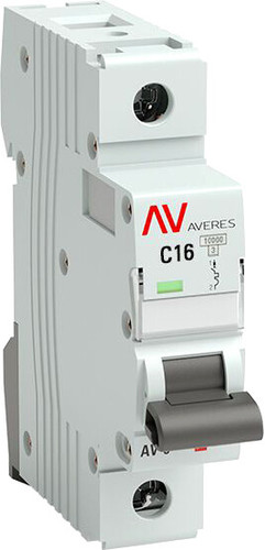 Выключатель автоматический EKF Averes AV-10 1P 16A (C) 10kA mcb10-1-16C-av
