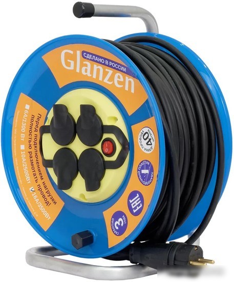 Удлинитель на катушке Glanzen EB-40-011