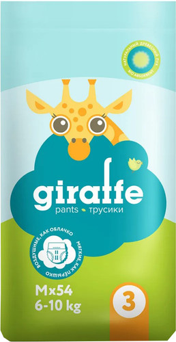 Трусики-подгузники Lovular Giraffe M 6-10 кг 429709 (54 шт)