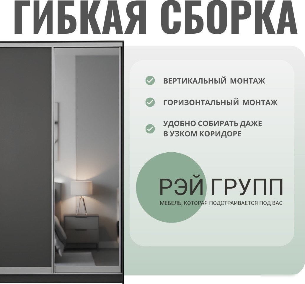 Шкаф-купе Рэйгрупп 272 BBX Elgon РГ-14.05 (белый премиум/белый премиум/хром)