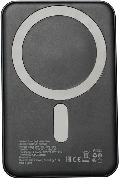 Внешний аккумулятор Roome MagCity W60 10000mAh Magnetic Wireless (черный)