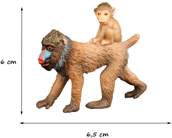 Фигурка Masai Mara Мир диких животных Обезьяна Мандрил с детенышем MM211-162
