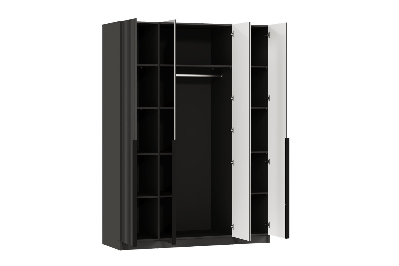 Шкаф распашной Black Red White SZF2D2L (графит/графит)