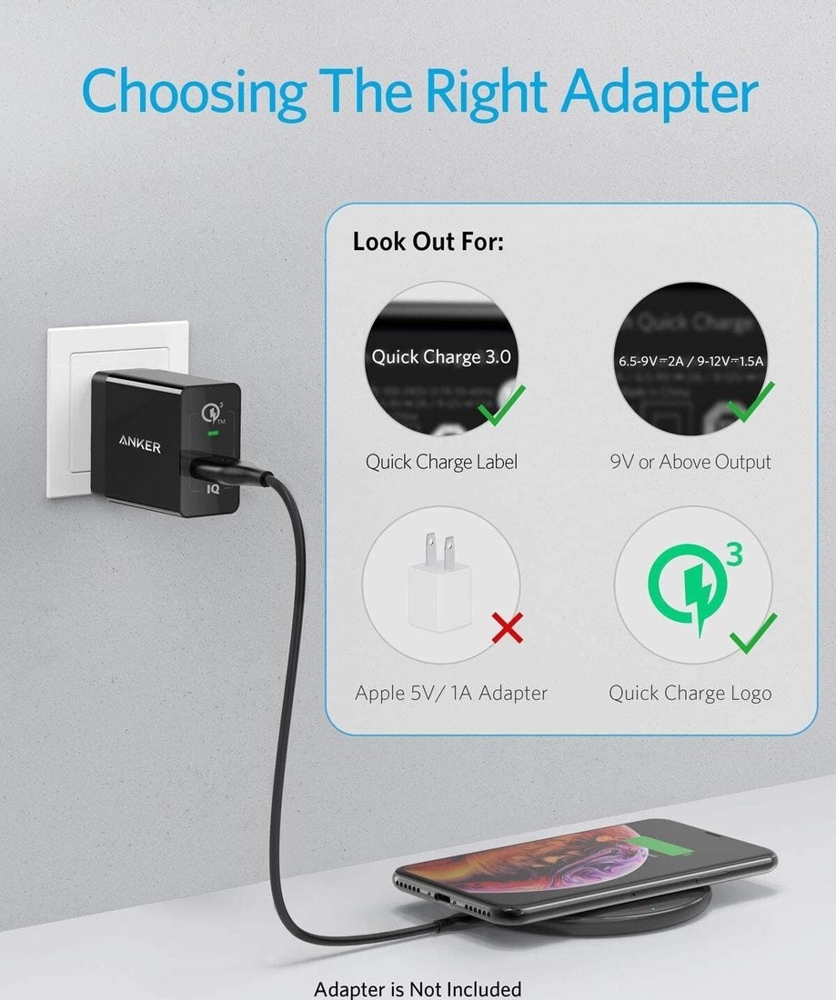 Беспроводное зарядное Anker 313 Wireless Charger Pad A2503 (черный)