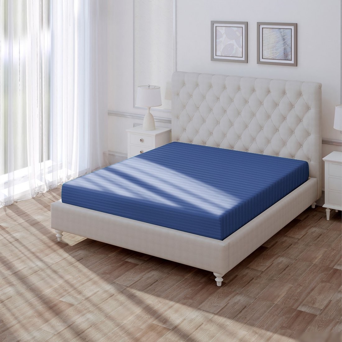Постельное белье Verossa Stripe На Резинке 140x200x20 747820 (Indigo)