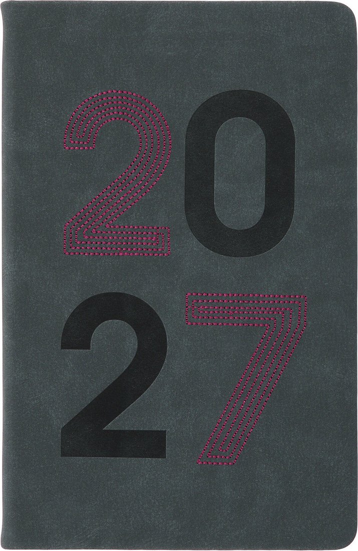 Ежедневник BRAUBERG Scripted 2027 118024 (серый/голубой)