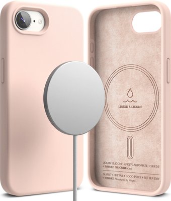 Чехол для телефона Ringke Silicone Magnetic для iPhone 17e/16e (Pink Sand)