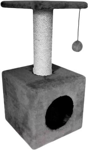 Комплекс Cat House На ножках 0.65 (сизаль серый)