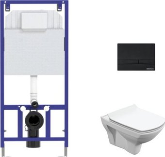 Унитаз подвесной Cersanit Carina S-MZ-CARINA-XL-COn-S-DL-w + 525 040000 + F5 040055