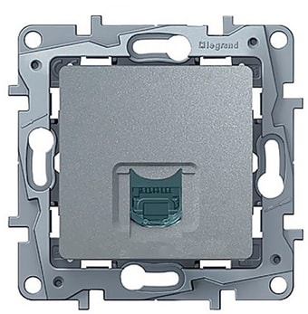 Розетка компьютерная Legrand Etika 672441 (алюминий)