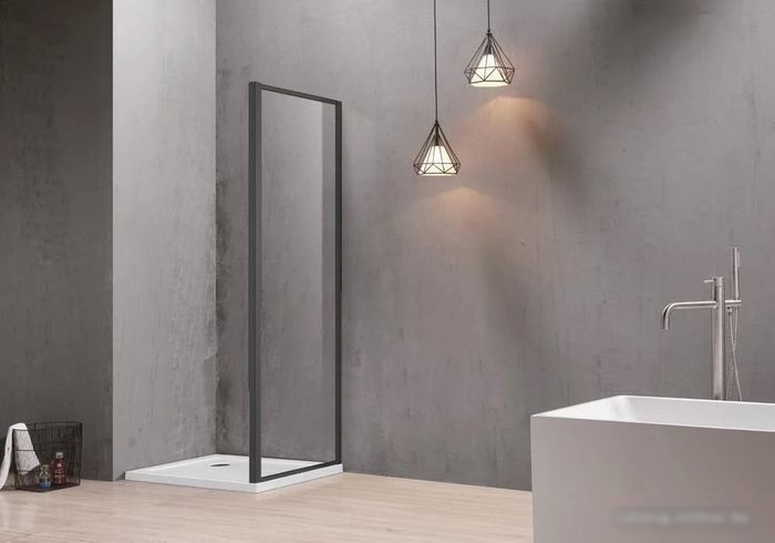 Душевая стенка Aquatek AQ ARI WA 10020BL 100x200 (черный/прозрачное стекло)